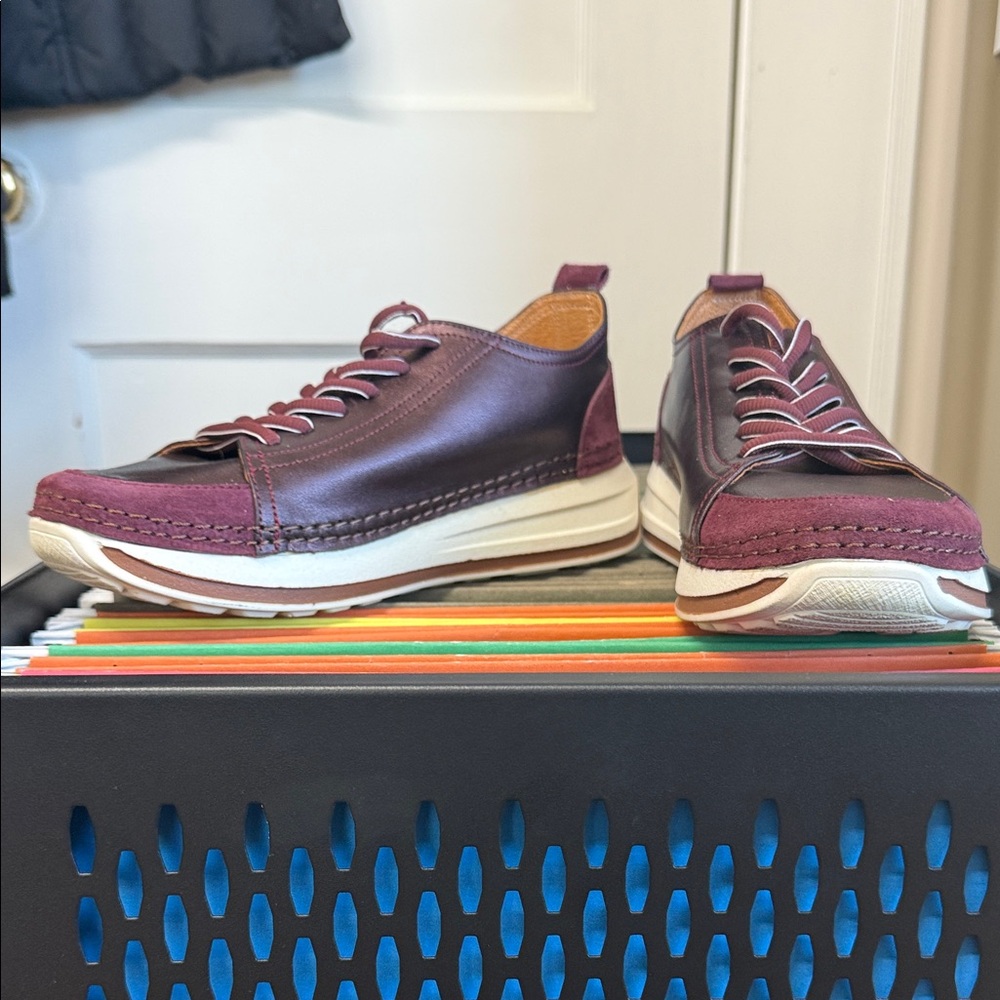 Spring Step Women's Burgundy and Plum Sneakers